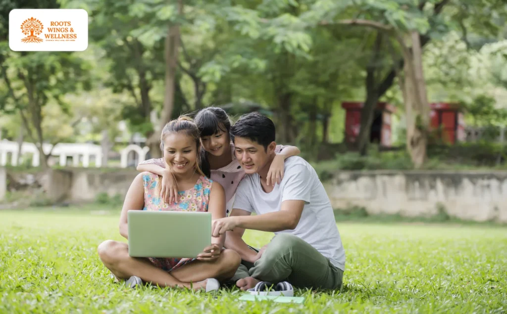 Balancing technology and family time for mindful parenting.