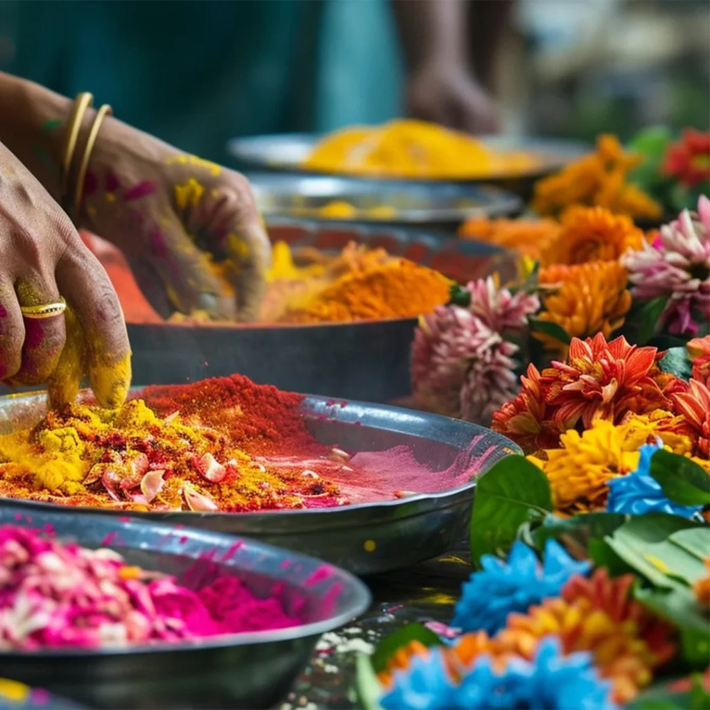 natural Holi colors made from natural organic products.