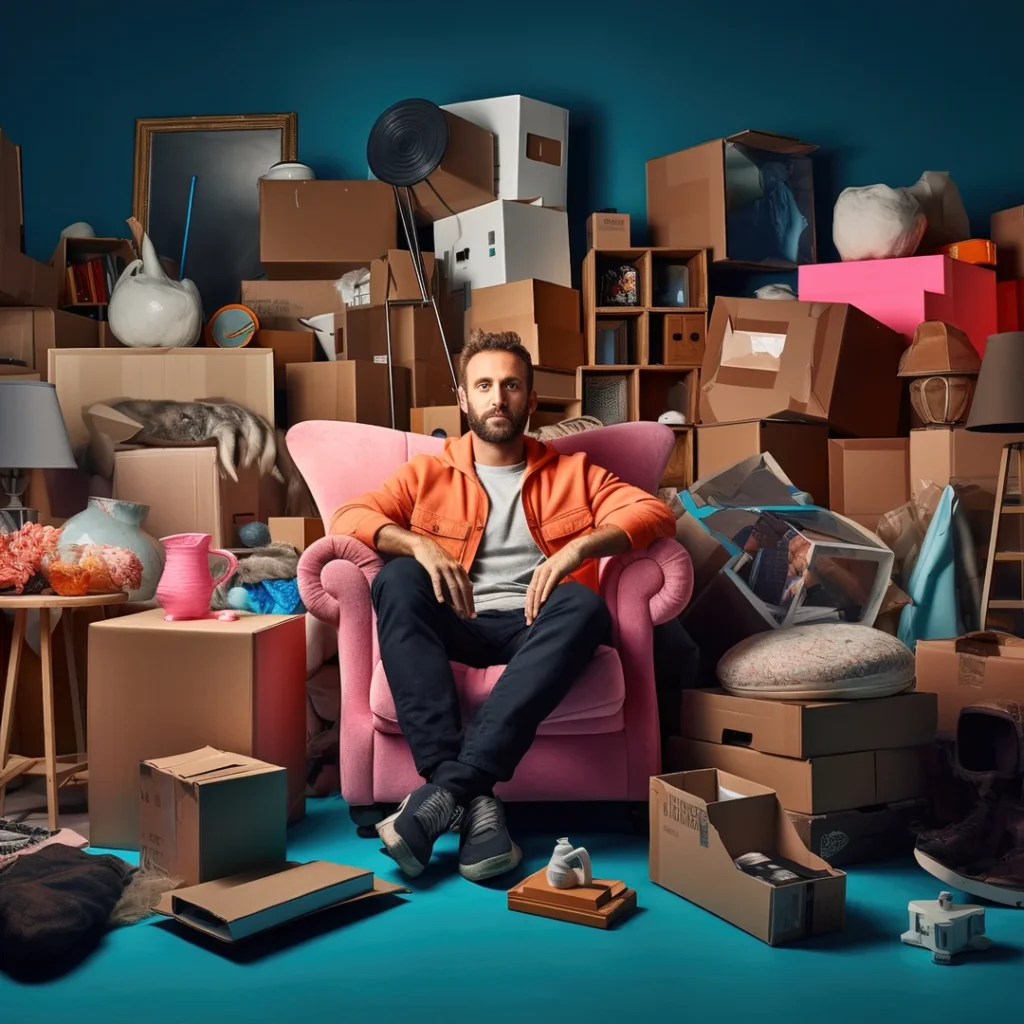 Overconsumption leading to stress and clutter. 
Decluttering 
mental clarity, holistic, mindfulness 
