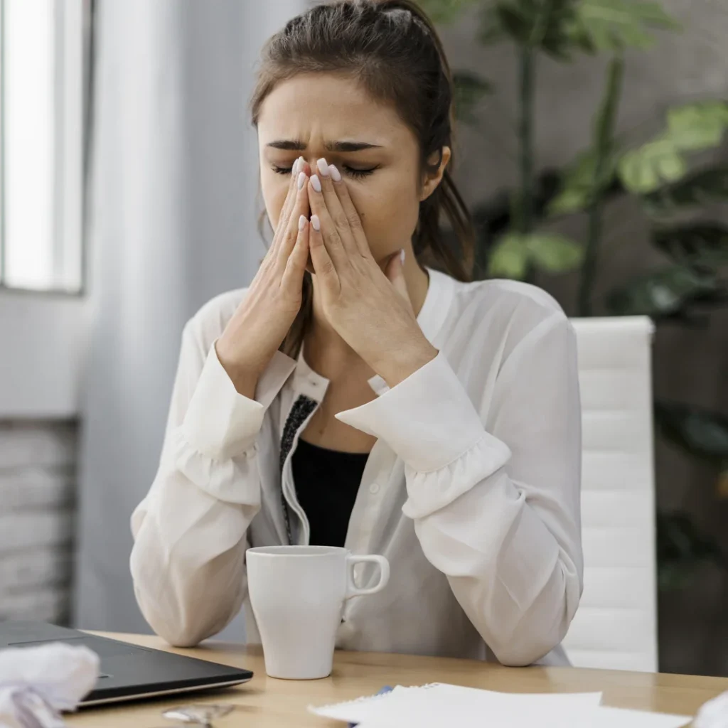 Best Breathing Techniques for Anxiety Relief 3 Split-screen visual comparing stressed shallow breathing versus calm, deep breathing for anxiety relief.