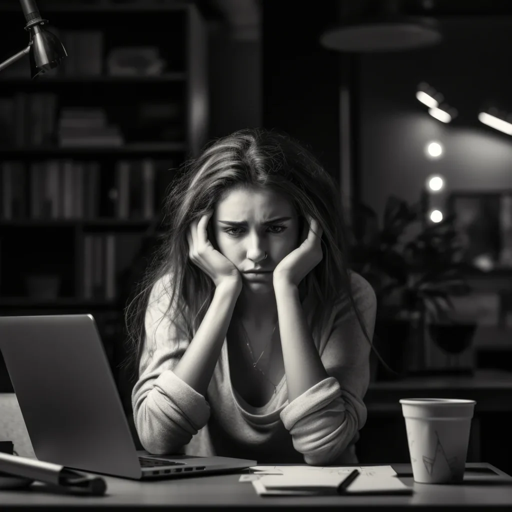 How to Build a Self-Care Routine That Actually Works (Step-by-Step Guide) 2 Stressed woman holding her head.
self-care routine, self-care routine that works, healthy self-care habits, daily wellness habits, self-care for mental health, sustainable self-care practices