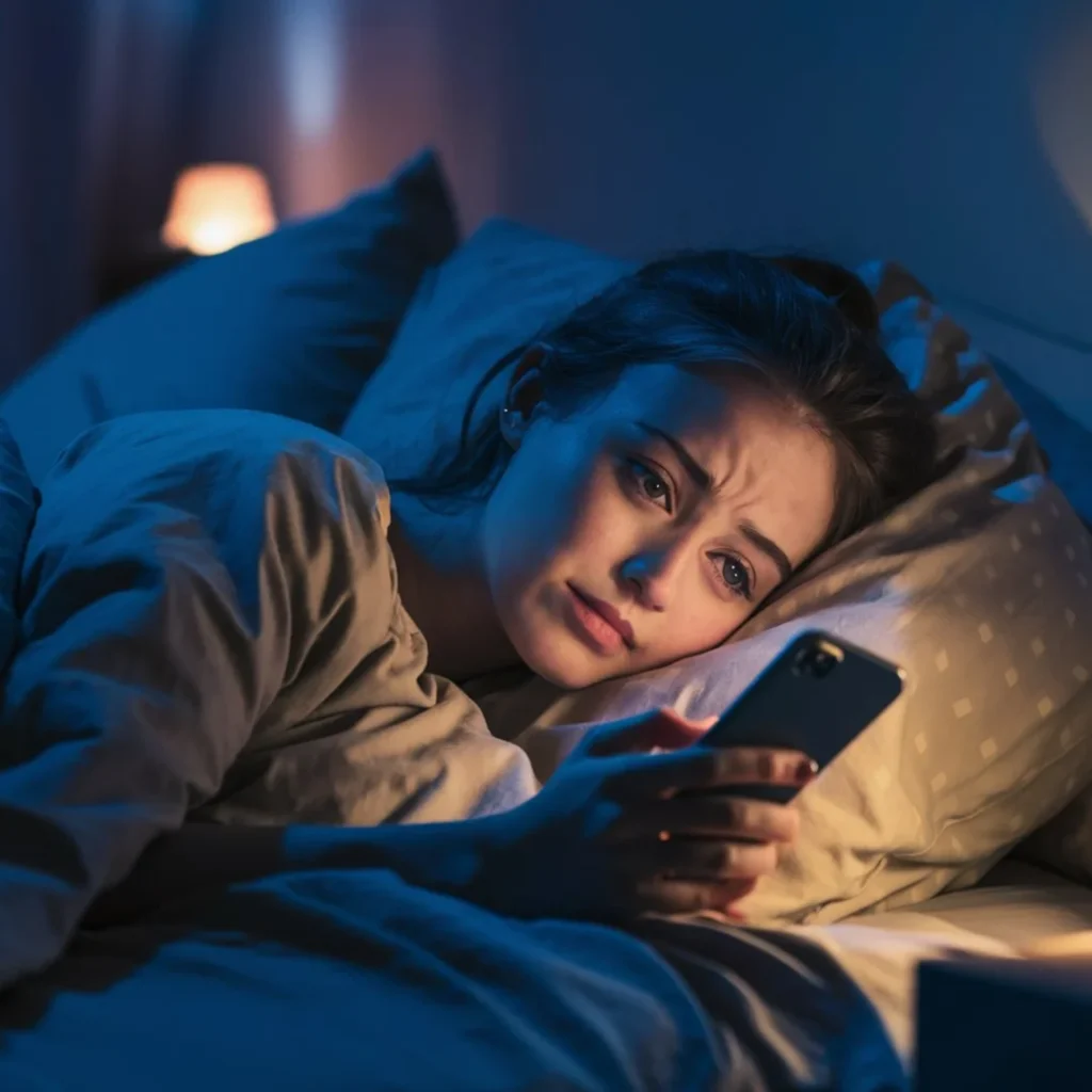 How Modern Lifestyle Affects Mental Health: Understanding the Hidden Toll & Finding Balance 6 Person using a smartphone in bed, highlighting sleep disruption and mental health effects.
Modern lifestyle affect mental health, how modern life affects mental health, can technology impact mental health, stress from modern living and the brain, mental health protection in the digital age, digital burnout